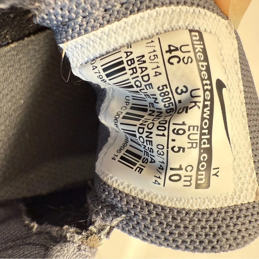 Nike Free Run 5.0 Toddler Shoes Black/White Size 4C Athletic Kids Velcro Unisex